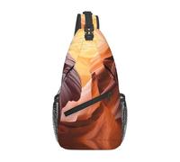 WBQLSL Men's Antelope Canyon Print Crossbody Sling Bag - Adjustable Strap Shoulder Pack with Multiple Pockets for Running Hiking Commute Daily Use