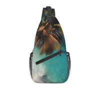 WBQLSL Men's Caribbean Islands Print Crossbody Sling Bag - Adjustable Strap Breathable Shoulder Backpack with Multi Pockets for Running Hiking Daily Commute Outdoor Use