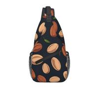 WBQLSL Men's Cracking Beans Print Crossbody Sling Bag - Adjustable Strap Breathable Shoulder Backpack with Multi Pockets for Running Hiking Daily Commute Outdoor Use