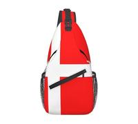 WBQLSL Men's Denmark Danish Flag Print Crossbody Sling Bag - Adjustable Strap Shoulder Pack with Multiple Pockets for Running Hiking Commute Daily Use