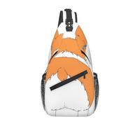 WBQLSL Men's Funny Corgi Butt Brown Print Crossbody Sling Bag - Adjustable Strap Breathable Shoulder Backpack with Multi Pockets for Running Hiking Daily Commute Outdoor Use
