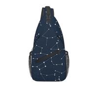 WBQLSL Men's Glow in The Dark Print Crossbody Sling Bag - Adjustable Strap Shoulder Pack with Multiple Pockets for Running Hiking Commute Daily Use