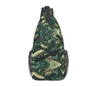 WBQLSL Men's Green Frog Print Crossbody Sling Bag - Adjustable Strap Breathable Shoulder Backpack with Multi Pockets for Running Hiking Daily Commute Outdoor Use