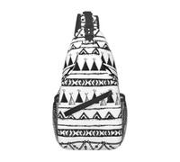WBQLSL Men's Native American Patterns Print Crossbody Sling Bag - Adjustable Strap Breathable Shoulder Backpack with Multi Pockets for Running Hiking Daily Commute Outdoor Use