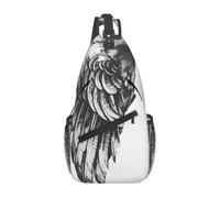 WBQLSL Men's Ravens Print Crossbody Sling Bag - Adjustable Strap Breathable Shoulder Backpack with Multi Pockets for Running Hiking Daily Commute Outdoor Use