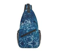 WBQLSL Men's Tropical Ocean Beach Theme Print Crossbody Sling Bag - Adjustable Strap Breathable Shoulder Backpack with Multi Pockets for Running Hiking Daily Commute Outdoor Use