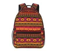 WBQLSL Mexican Folk Art Boho Lightweight travel backpack suitable for hiking, business trips, camping, fitness, school, university, and other occasions, featuring a multi-pocket design.