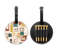 WBQLSL Mid Century Modern Fashionable Printed Golf tee Storage Bag - Lightweight Design for Quick tee Storage