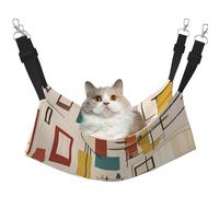 WBQLSL Mid Century Modern Large Pattern pet Hammock - Sleeping Hammock for Cats, Ferrets, Puppies, Rabbits, Small Animals