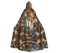 WBQLSL Modern HoroscopesPrinted Halloween cape, hooded cloak for masquerade, carnival party or cosplay costume