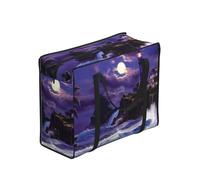 WBQLSL Moonlight Lighthouse Tote Storage Bag, One Size, Polyester with Zipper Closure, 53 x 40 x 23 cm, Foldable with Reinforced Handles