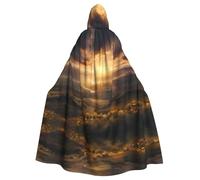 WBQLSL morning sun Printed Hooded Cape - Holiday Party/Carnival Cosplay Costume Suitable for Adults and Children