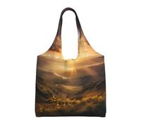 WBQLSL morning sun Printed Shoulder Bag - Suitable for sturdy canvas bags, shopping bags, Black, One Size