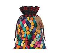 WBQLSL Mosaic Abstract Printed Flower Pocket 8.3x11.8 Inch Holiday Party Decoration Gift Bag Candy Snack Storage Bag