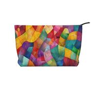 WBQLSL Mosaic color chart Corduroy cosmetic bag - travel storage bag, can hold lipstick, powder and other cosmetics