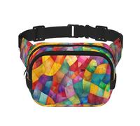 WBQLSL Mosaic Color Chart Patterned Stylish Waist Bag, Lightweight Travel Sports Bag, Waterproof and wear-Resistant