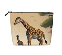 WBQLSL Mother and child giraffe Patterned travel cosmetic bag, multifunctional storage bag, specially designed for daily necessities storage, Black, One Size