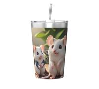 WBQLSL Mother and Child Rats Insulated Straw Cup Ideal for Gym use or Carrying on The go