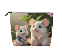 WBQLSL Mother and child rats Patterned travel cosmetic bag, multifunctional storage bag, specially designed for daily necessities storage, Black, One Size