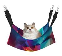 WBQLSL Multicolored Polygon Large Pattern pet Hammock - Sleeping Hammock for Cats, Ferrets, Puppies, Rabbits, Small Animals
