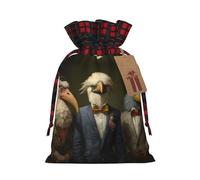 WBQLSL Multiple bird head anthropomorphisms Burlap gift bag - 8.3x11.8 inch drawstring bag Party decoration supplies