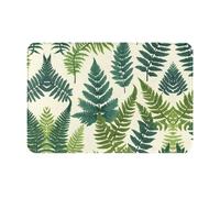 WBQLSL Multipurpose Absorbent Protective Mat, 16x24 Inch Size, Encyclopedia of Ferns Washable Entry Doormat, Front Door Welcome Mat, Bathroom Home
