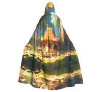 WBQLSL mushroom room Printed Cape Robe - Masquerade Cape with Hood