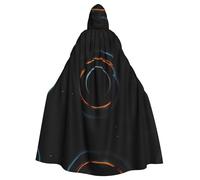 WBQLSL Mysterious Cosmic Black Holes Printed Cape Robe - Masquerade Cape with Hood