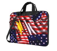 WBQLSL National flag pattern 13 inch Printing laptop crossbody bag and briefcase, easy to carry for business trips and work