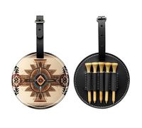 WBQLSL Native American Painting Fashionable Printed Golf tee Storage Bag - Lightweight Design for Quick tee Storage