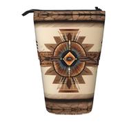 WBQLSL Native American Painting Printed Retractable Pencil case, Perfect for Makeup, Stationery, or a Coin Purse.