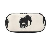 WBQLSL Negative Space Elephant Large capacity pencil bag, multi-layer partition stationery storage bag - unisex learning office supplies