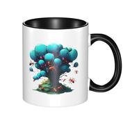 WBQLSL Neon Ant Colony Double Color Ceramic Mug, Classic Large Handle Mug, Suitable for Office and Home Leisure - Microwave Safe