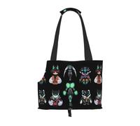 WBQLSL Neon Cyber Patterned Pet Travel Bag - Small Pet Shoulder Bag for Cars and People