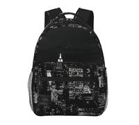 WBQLSL New York Night Sky Lightweight travel backpack suitable for hiking, business trips, camping, fitness, school, university, and other occasions, featuring a multi-pocket design.