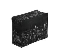WBQLSL New York Night Sky Portable Storage Tote Bag for Adults, One Size, Black, Polyester, Zippered, 53x40x23 cm, Foldable with Reinforced Handles