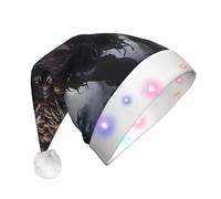 WBQLSL North American bison LED Light Santa Hat,Unisex Christmas New Year Adult Hat, Plush New Year Christmas Party Gift