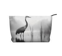 WBQLSL North American crane Pattern cosmetic bag - lightweight and compact zipper closure clutch, daily cosmetic storage bag