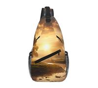 WBQLSL North American crane Patterned Travel Crossbody Bag, Perfect for Daily Commutes, Cycling, Hiking, and Urban Adventures, Morning Sunshine, One Size