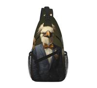 WBQLSL North American crane Patterned Travel Crossbody Bag, Perfect for Daily Commutes, Cycling, Hiking, and Urban Adventures, Multiple Bird Head Anthropomorphisms, One Size