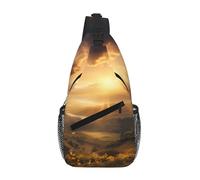 WBQLSL North American crane Patterned Travel Crossbody Bag, Perfect for Daily Commutes, Cycling, Hiking, and Urban Adventures, Morning Sun, One Size