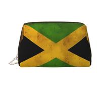 WBQLSL Old Jamaican Flag Leather Makeup Bag Cosmetic Storage Bag Suitable for Carrying Cosmetics with You