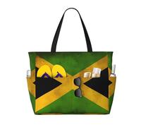 WBQLSL Old Jamaican Flag Pattern beach travel bag for gym/swimming pool/supermarket shopping/short trip