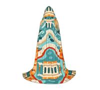 WBQLSL Old street buildings Patterned S Wizard Cape, Suitable for Adults & Teens Cosplay, Full Size Range S, M, L