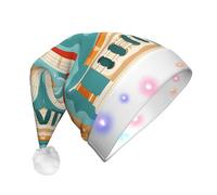 WBQLSL Old street buildingsChristmas hat with LED lights, perfect for costume parties, stage performances, and school events.