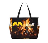 WBQLSL open fire Pattern beach travel bag for gym/swimming pool/supermarket shopping/short trip
