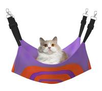 WBQLSL Orange Circle Centre Medium Printed pet Hammock - Sleeping Hammock for Cats, Ferrets, Puppies, Rabbits, Small Animals