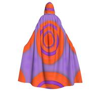 WBQLSL Orange circle centre Printed Cape Robe - Masquerade Cape with Hood