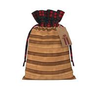 WBQLSL Original wood color texture Burlap gift bag - 8.3x11.8 inch drawstring bag Party decoration supplies