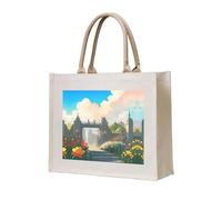 WBQLSL Outside the Castle Gate Patterned Beach Tote | Perfect for the Beach, Picnics, Travel, and Poolside Leisure